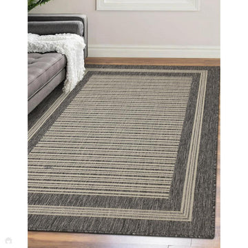 Flatweave Gel Border Steel Grey Rug-Melrose-Rug Love - The Most Loved Rug Store